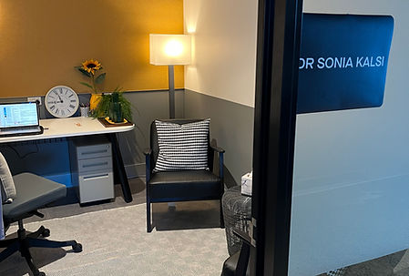 Dr Sonia Kalsi's consultation office
